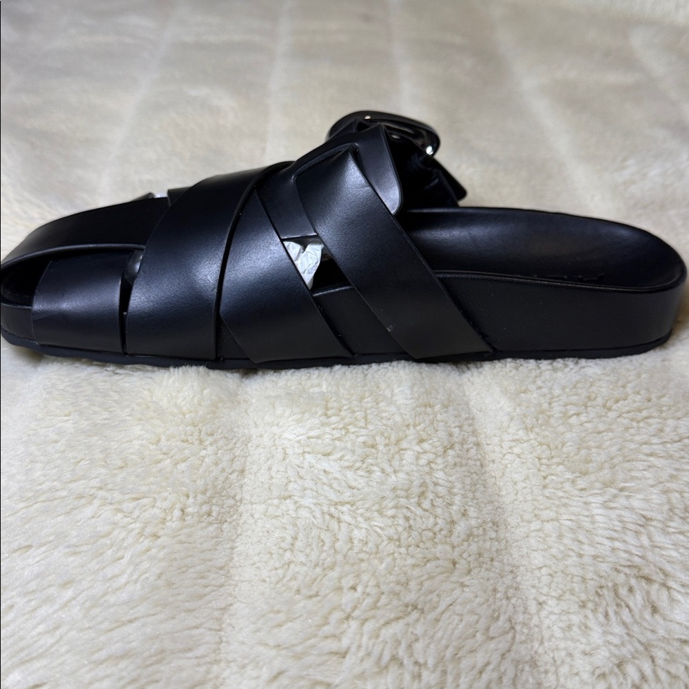 Aerosoles Liberty Fisherman Leather Mules Black Slip On Shoes Ladies 8M - Picture 12 of 16